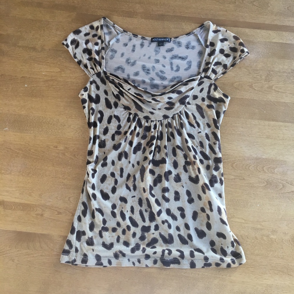 EUC Holt Renfrew Leopard Print top